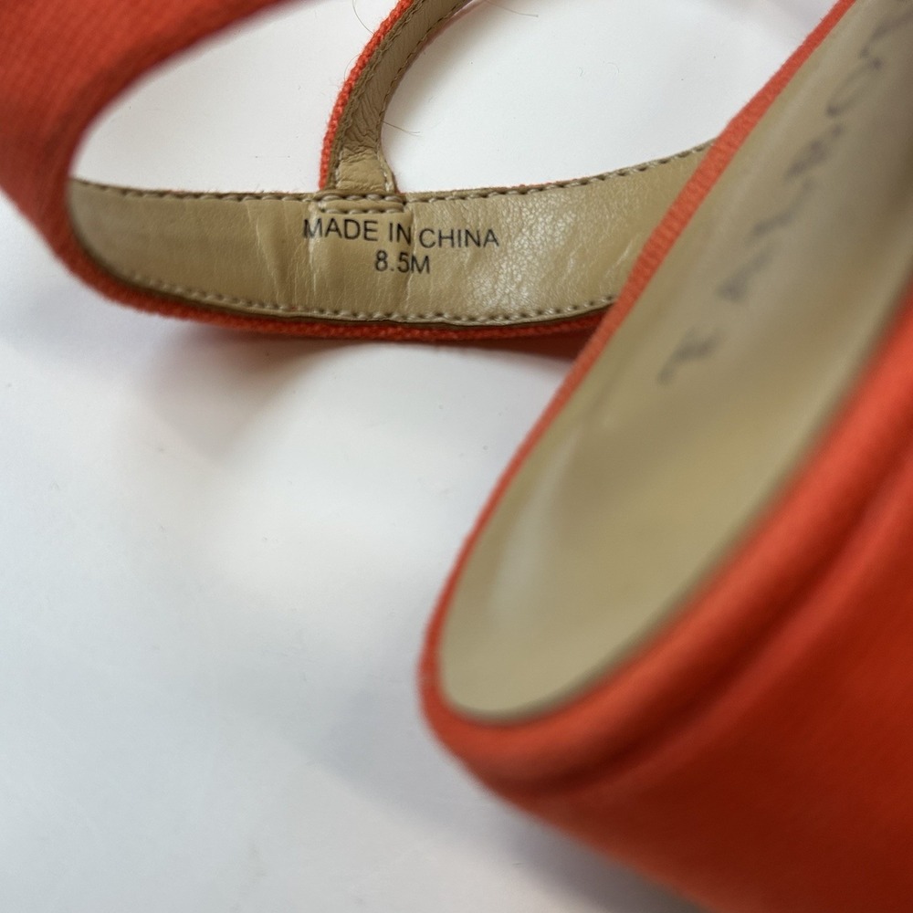 NWOT Talbots Bright Papaya Pamela Twist Summer Shoe/Sandle Style Wedge‎ 8.5 - Picture 6 of 8